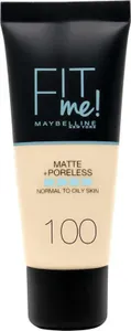 Maybelline Fit Me Matte + Poreless Foundation - - 100 Warm Ivory - Matterende Foundation - 30 ml