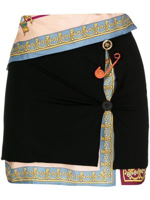 Versace minijupe à détail d'épingle - Noir