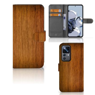 Xiaomi 12T | 12T Pro | Book Style Case | Donker Hout