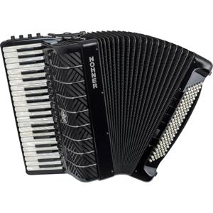 Hohner Mattia IV 120 BK stage accordeon met perloid pianoklavier
