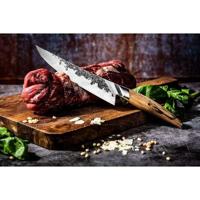 Koksmes - GESMEED - KATAI - VG10-staal - Handvat van wortelhout - L 20,5 cm