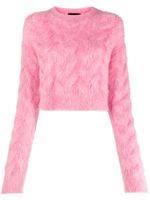 DSQUARED2 pull en mohair mélangé à effet brossé - Rose