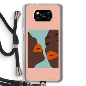 Orange lips: Xiaomi Poco X3 NFC Transparant Hoesje met koord