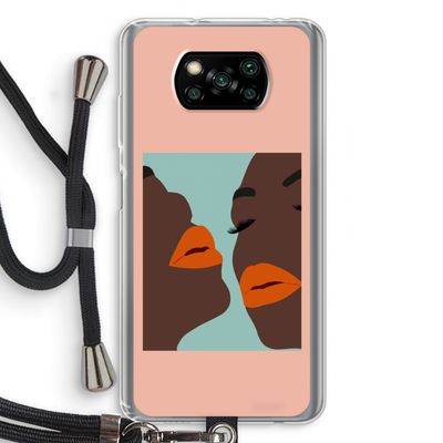 Orange lips: Xiaomi Poco X3 NFC Transparant Hoesje met koord