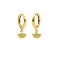 Karma Oorringen Hinged Hoops Half Disc | Goud