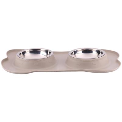 PET Voerbak met mat en stalen bak 45x27 duo