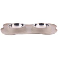 PET Voerbak met mat en stalen bak 45x27 duo