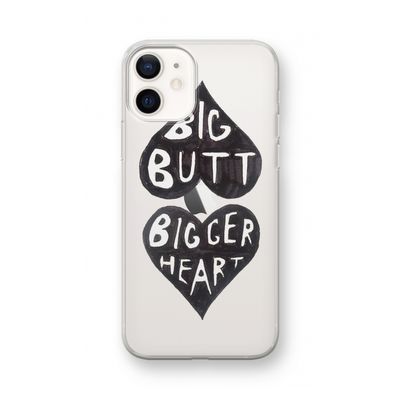 Big butt bigger heart: iPhone 12 mini Transparant Hoesje