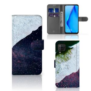 Huawei P40 Lite Book Case Sea in Space