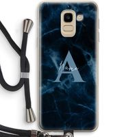 Midnight Marble: Samsung Galaxy J6 (2018) Transparant Hoesje met koord