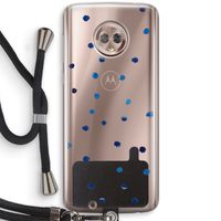 Blauwe stippen: Motorola Moto G6 Transparant Hoesje met koord