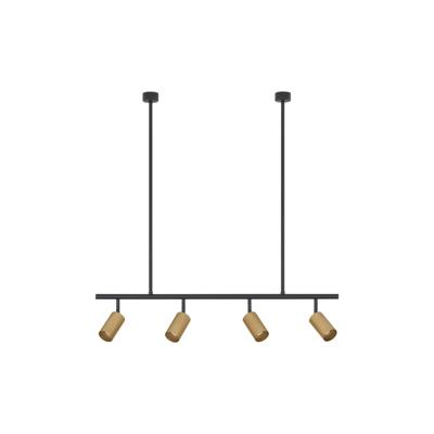Lyora HanglampPogno 4-lichts zwart met goud recht - 9111459