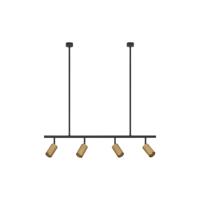 Lyora HanglampPogno 4-lichts zwart met goud recht - 9111459