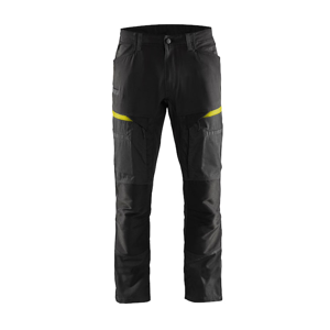 Blåkläder Service werkbroek met stretch 14561845 | Zwart/High-Vis Geel | Maat 44 - 7330509651209