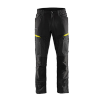 Blåkläder Service werkbroek met stretch 14561845 | Zwart/High-Vis Geel | Maat 44 - 7330509651209