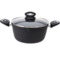 Excellent Houseware braadpan - zwart - met anti-aanbak laag - D24 cm - Keuken - Koken - Vlees braden