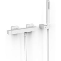 Douchekraan Tres Slim | Opbouw | Mengkraan | 1-weg | hoh 15 cm | 1-knop | Vierkant | Wit mat
