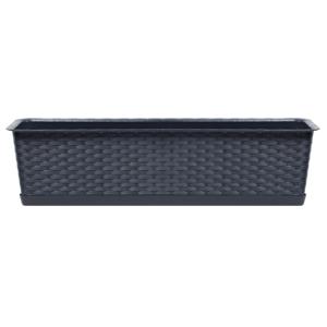 Prosperplast Plantenbak Ratolla - grijs - 50x17x15 cm - 8L - bloemenbak