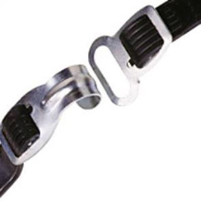 Bibia snelbinder met haak / oog 50 cm zwart