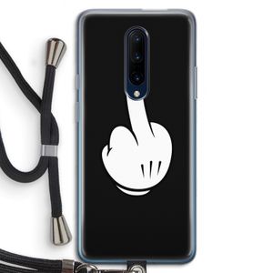 Middle finger black: OnePlus 7 Pro Transparant Hoesje met koord