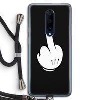 Middle finger black: OnePlus 7 Pro Transparant Hoesje met koord