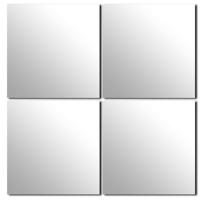 Plak spiegel tegels - 4x stuks - glas - zelfklevend - 30 x 30 cm - vierkant