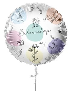 Folieballon Bloemen &apos;Beterschap&apos; (45cm)