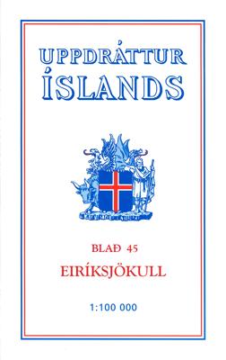 Wandelkaart - Topografische kaart 45 Atlaskort Eiriksjokull | Ferdakort