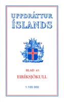 Wandelkaart - Topografische kaart 45 Atlaskort Eiriksjokull | Ferdakort