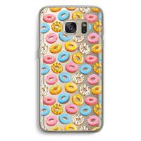 Pink donuts: Samsung Galaxy S7 Transparant Hoesje - thumbnail