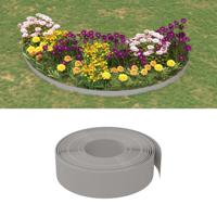 Tuinranden 4 st 10 m 15 cm polyetheen grijs