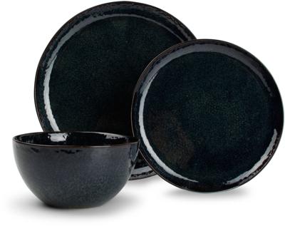 Salt & Pepper Serviesset Mielo Sapphire - 12-delig / 4 personen - 4 dinerborden, 4 ontbijtborden en 4 kommen