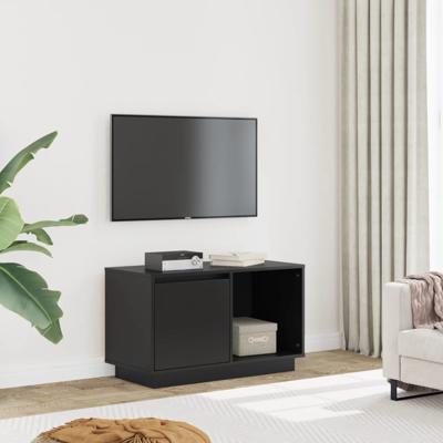 Tv-meubel 74x35x44 cm massief grenenhout zwart