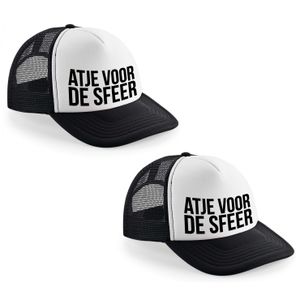 2x stuks atje voor de sfeer snapback cap/ truckers petje zwart voor heren   -