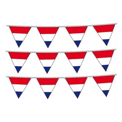 Vlaggenlijn Holland - 3x stuks - Nederlandse vlag - rood wit blauw - 10 meter
