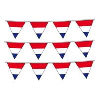 Vlaggenlijn Holland - 3x stuks - Nederlandse vlag - rood wit blauw - 10 meter