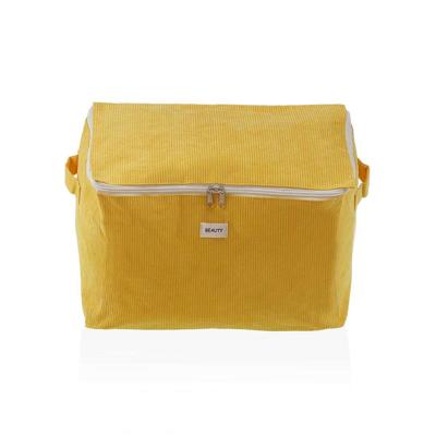 Opbergdoos Versa Corduroy 38 x 26 x 26 cm Geel