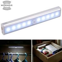 1.8 w 10 LEDs wit licht breed scherm intelligent menselijk lichaam sensor licht LED corridor kabinet licht batterij versie