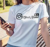 Instagram vind-ik-leuks T-shirt met naam