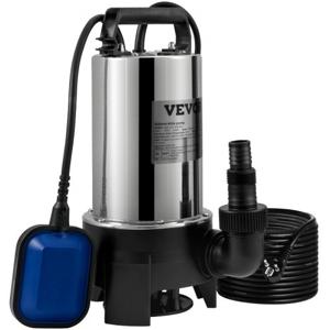 VEVOR Dompelpomp 1100W Vuilwaterpomp 230V Tuinpomp debiet 333,3L/min Vuilwater pompen IPX8 uitlaat kan worden afgesneden om water uit zwembaden