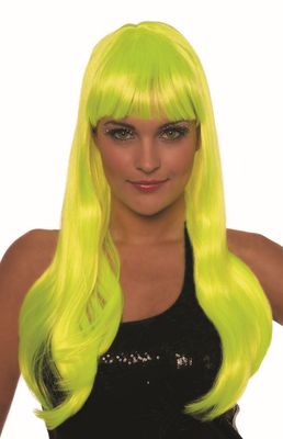 Lange Bobline de luxe neon-geel