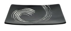 Porseleinen Bord - Black Maru - 20.5 x 14 cm