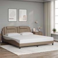 Bedframe "Viana" zonder matras kunstleer cappuccinokleurig 180x200 cm