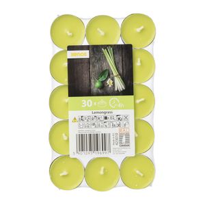 Geurwaxinelichten - lemongras - set van 30