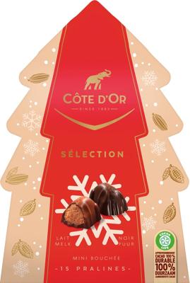 Côte d&apos;or chocolade Selection kerstboom, doos van 130 g