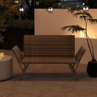 Verstelbare Terras Loveseat voor 2 Personen Bekleed met Sneldrogend Schuim Verstelbare Armleuningen Rieten Bank 300 kg Draagvermogen Verstelbare Terras Loveseat voor 2 Personen Bekleed met Sneldrogend Schuim Verstelbare Armleuningen Rieten Bank 300 kg Draagvermogen