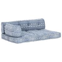 Bankkussen pallet stof patchwork indigo