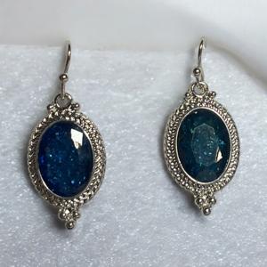 Ovaalvormige Oorbellen Blauwe Stenen - Sieraden - Spiritueelboek.nl