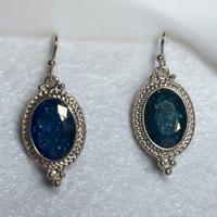 Ovaalvormige Oorbellen Blauwe Stenen - Sieraden - Spiritueelboek.nl