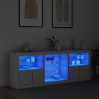 Dressoir met LED-verlichting 181,5x37x67 cm wit